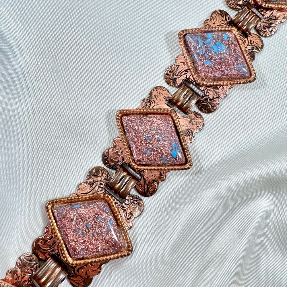 Vintage rare, large and chunky copper link bracelet from the 60s.